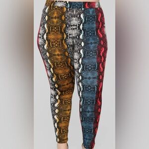 Fashion Nova Colorful Snake Print Leggings